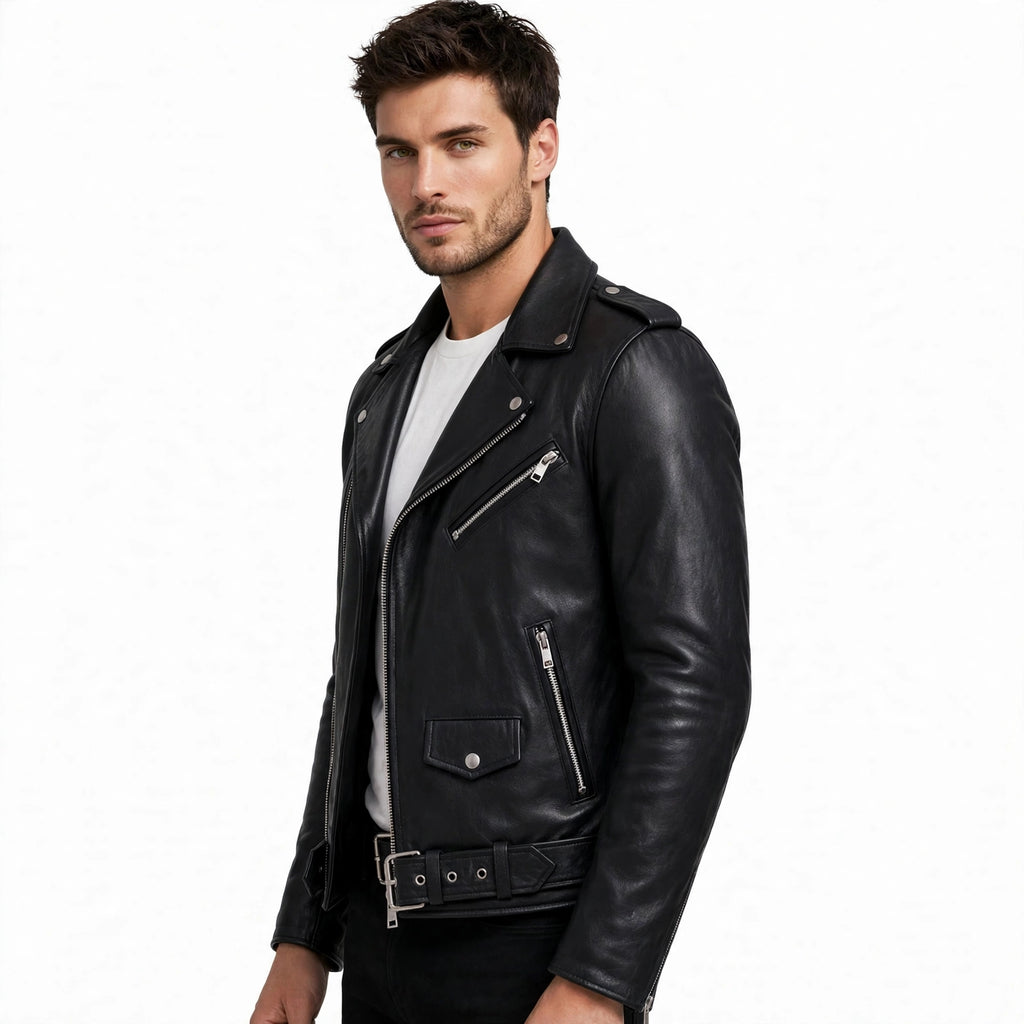 Ravenhurst Classic Biker Jacket – Men's Premium Leather Moto Jacket | North Hide London