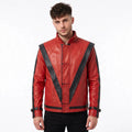 Men's Thriller Beat It Red Leather Jacket - Michael Jackson MJ Style | North Hide London