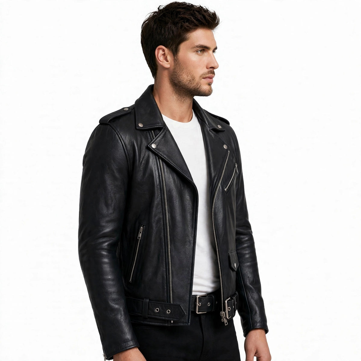 Ravenhurst Classic Biker Jacket – Men's Premium Leather Moto Jacket | North Hide London