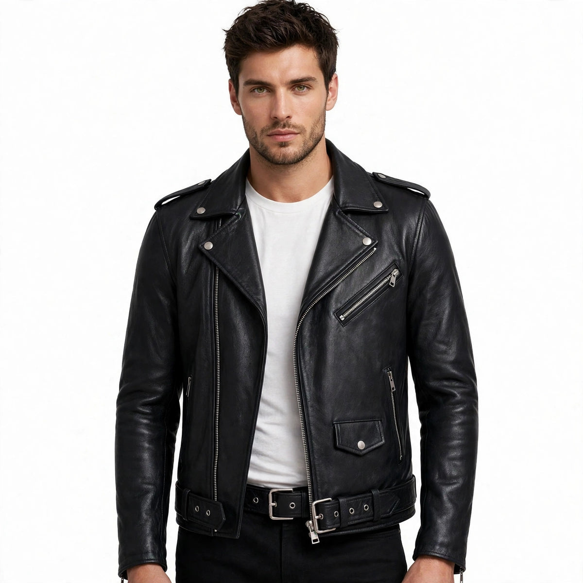 Ravenhurst Classic Biker Jacket – Men's Premium Leather Moto Jacket | North Hide London