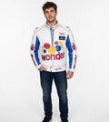 Ricky Bobby Wonder Racing Jacket - Talladega Nights White Blue Leather Jacket