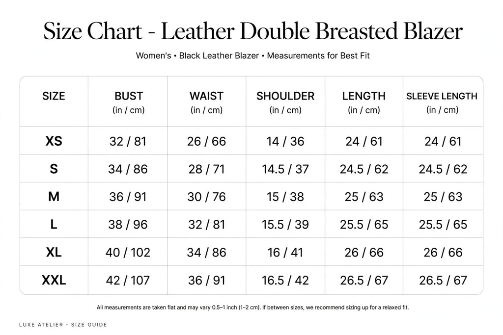 Noir Luxe - Women's Double Breasted Leather Blazer | Peplum Waist | Genuine Leather