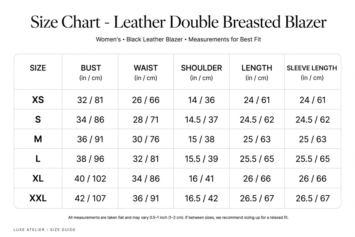 Noir Luxe - Women's Double Breasted Leather Blazer | Peplum Waist | Genuine Leather
