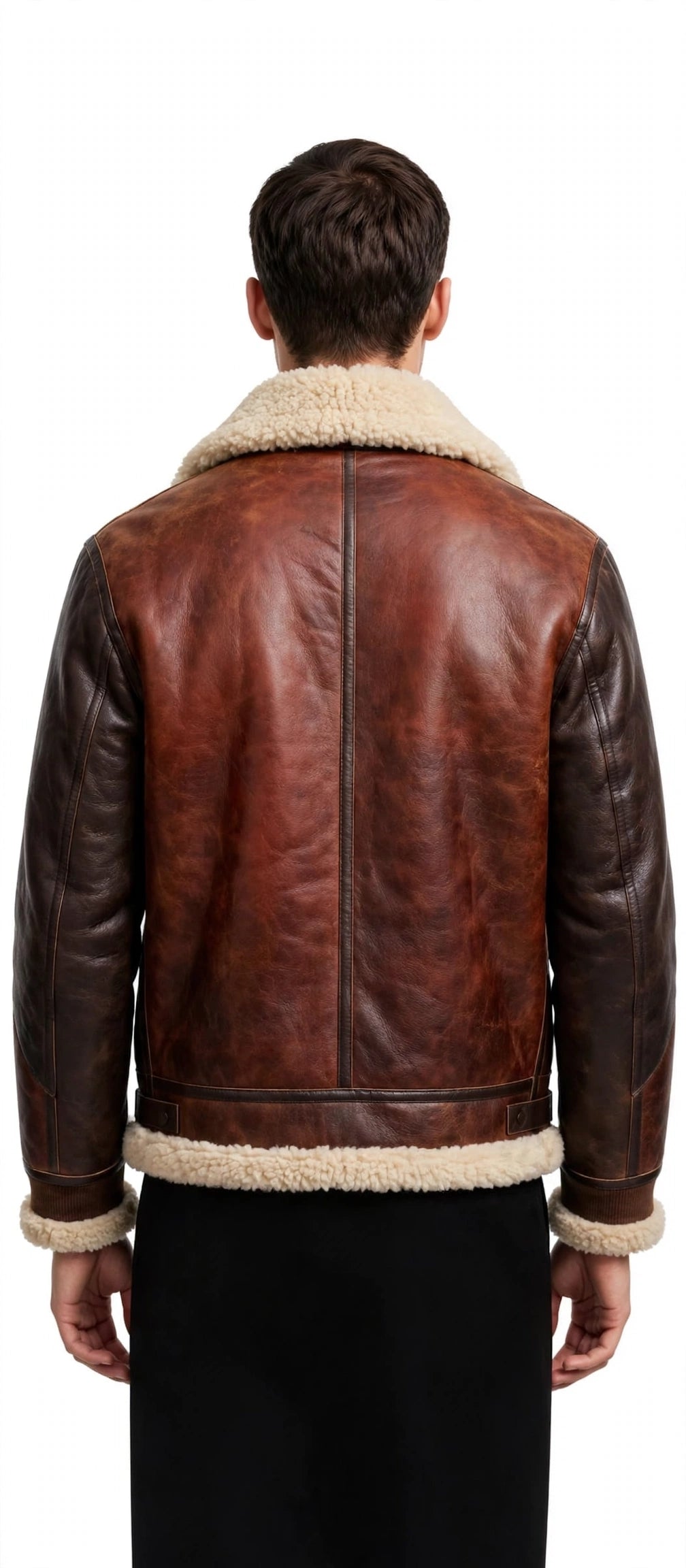 Men's B3 Shearling Bomber Jacket | Two-Tone Brown Leather Aviator Flight